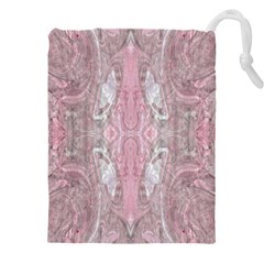 Pink Arabesque Drawstring Pouch (4xl) by kaleidomarblingart