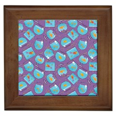 Aquarium With Fish And Sparkles Framed Tile by SychEva