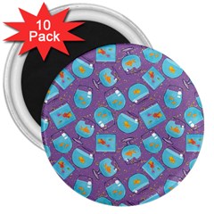 Aquarium With Fish And Sparkles 3  Magnets (10 Pack)  by SychEva