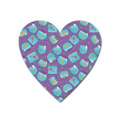 Aquarium With Fish And Sparkles Heart Magnet