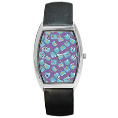 Aquarium With Fish And Sparkles Barrel Style Metal Watch