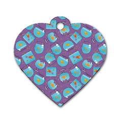 Aquarium With Fish And Sparkles Dog Tag Heart (two Sides) by SychEva