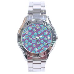 Aquarium With Fish And Sparkles Stainless Steel Analogue Watch