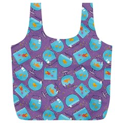 Aquarium With Fish And Sparkles Full Print Recycle Bag (XL)