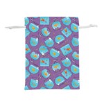 Aquarium With Fish And Sparkles Lightweight Drawstring Pouch (L) Back