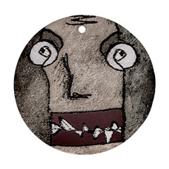 Sketchy Style Head Creepy Mask Drawing Ornament (round) by dflcprintsclothing