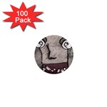 Sketchy Style Head Creepy Mask Drawing 1  Mini Magnets (100 pack)  Front