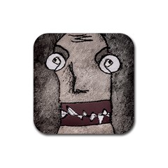 Sketchy Style Head Creepy Mask Drawing Rubber Coaster (square)  by dflcprintsclothing