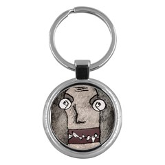 Sketchy Style Head Creepy Mask Drawing Key Chain (round) by dflcprintsclothing