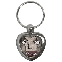 Sketchy Style Head Creepy Mask Drawing Key Chain (heart) by dflcprintsclothing