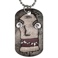 Sketchy Style Head Creepy Mask Drawing Dog Tag (two Sides) by dflcprintsclothing