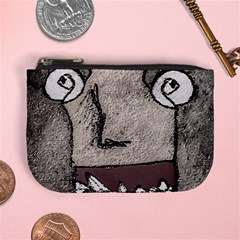 Sketchy Style Head Creepy Mask Drawing Mini Coin Purse by dflcprintsclothing