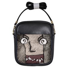 Sketchy Style Head Creepy Mask Drawing Girls Sling Bag by dflcprintsclothing