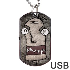 Sketchy Style Head Creepy Mask Drawing Dog Tag Usb Flash (one Side) by dflcprintsclothing