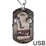 Sketchy Style Head Creepy Mask Drawing Dog Tag USB Flash (Two Sides) Front