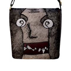 Sketchy Style Head Creepy Mask Drawing Flap Closure Messenger Bag (l) by dflcprintsclothing