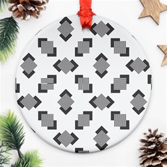 Black White Minimal Art Ornament (round) by designsbymallika