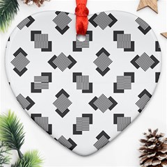 Black White Minimal Art Ornament (heart) by designsbymallika