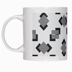 Black White Minimal Art White Mugs by designsbymallika