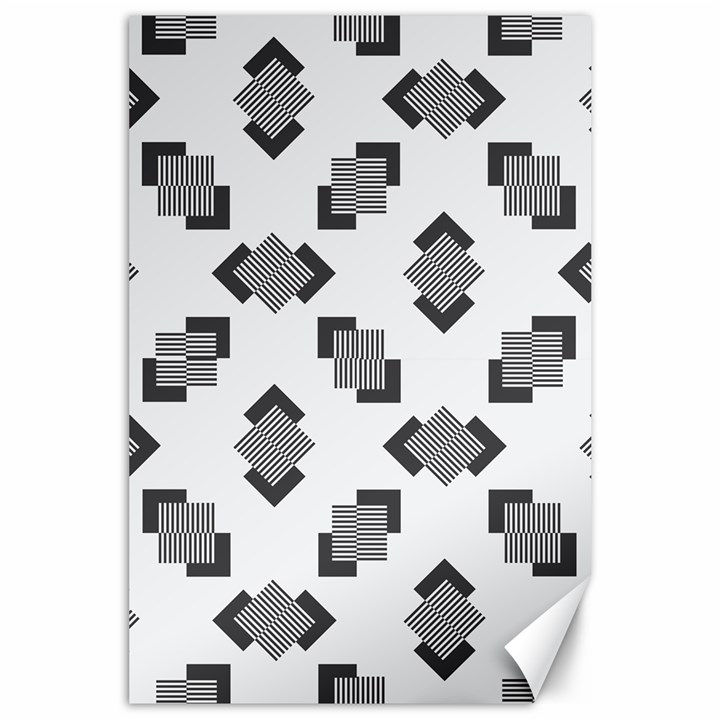 Black White Minimal Art Canvas 24  x 36 