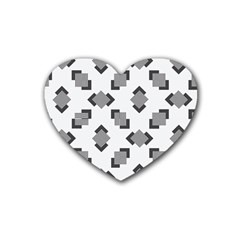 Black White Minimal Art Heart Coaster (4 Pack)  by designsbymallika