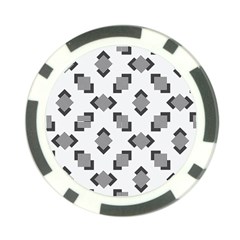 Black White Minimal Art Poker Chip Card Guard by designsbymallika