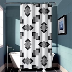 Black White Minimal Art Shower Curtain 36  X 72  (stall)  by designsbymallika