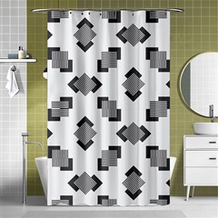 Black White Minimal Art Shower Curtain 48  X 72  (small)  by designsbymallika