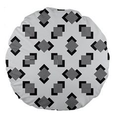 Black White Minimal Art Large 18  Premium Round Cushions by designsbymallika