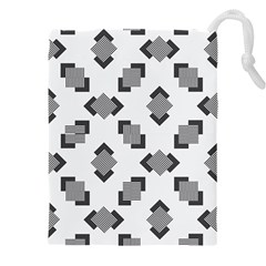 Black White Minimal Art Drawstring Pouch (4xl) by designsbymallika