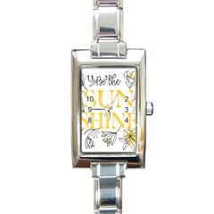 Be The Sunshine Rectangle Italian Charm Watch by designsbymallika