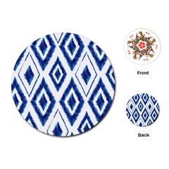 Blue Diamond Pattern Playing Cards Single Design (round) by designsbymallika