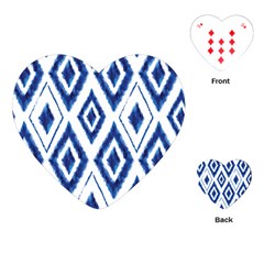 Blue Diamond Pattern Playing Cards Single Design (heart) by designsbymallika