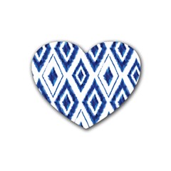 Blue Diamond Pattern Heart Coaster (4 Pack)  by designsbymallika