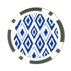 Blue Diamond Pattern Poker Chip Card Guard by designsbymallika