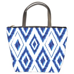 Blue Diamond Pattern Bucket Bag by designsbymallika