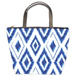 Blue Diamond Pattern Bucket Bag Front