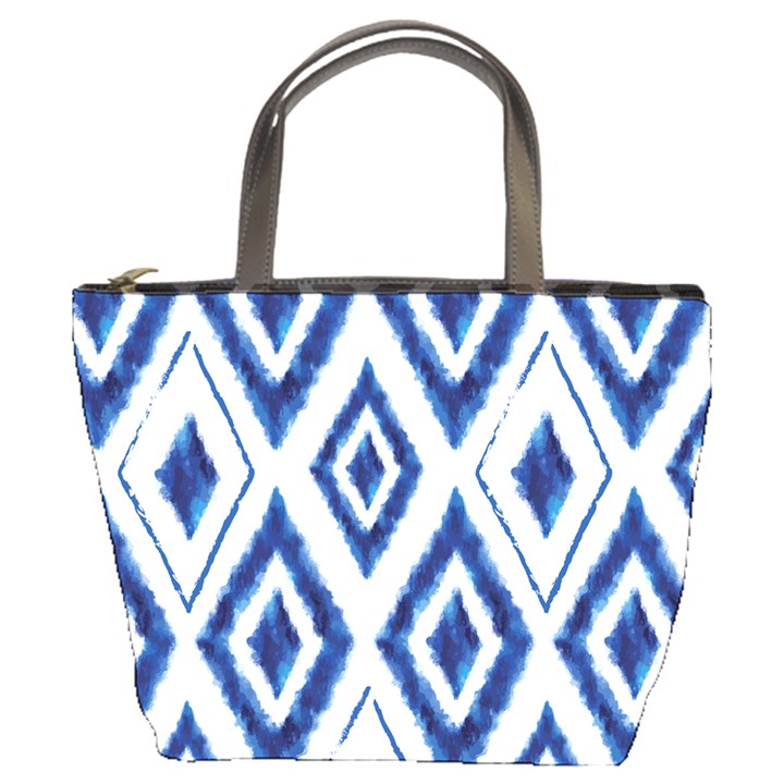 Blue Diamond Pattern Bucket Bag