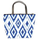 Blue Diamond Pattern Bucket Bag Back