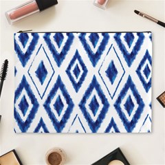 Blue Diamond Pattern Cosmetic Bag (xl) by designsbymallika