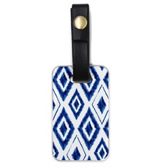 Blue Diamond Pattern Luggage Tag (one Side) by designsbymallika