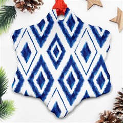 Blue Diamond Pattern Ornament (snowflake) by designsbymallika