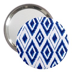 Blue Diamond Pattern 3  Handbag Mirrors by designsbymallika