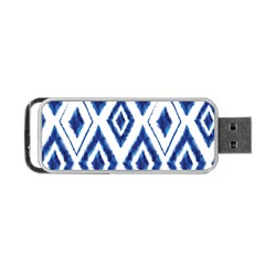 Blue Diamond Pattern Portable Usb Flash (two Sides) by designsbymallika