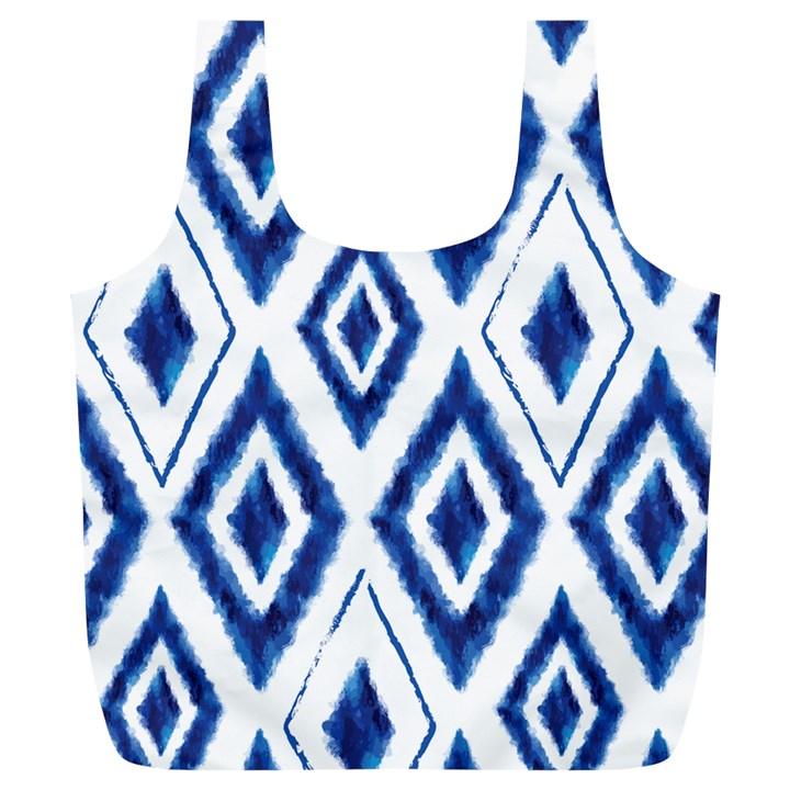 Blue Diamond Pattern Full Print Recycle Bag (XL)