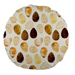 Golden Egg Easter Large 18  Premium Flano Round Cushions by designsbymallika