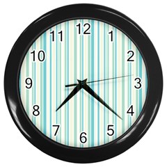 Green Stripes Wall Clock (black)