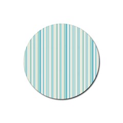 Green Stripes Rubber Round Coaster (4 Pack)  by designsbymallika