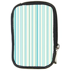 Green Stripes Compact Camera Leather Case by designsbymallika