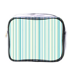 Green Stripes Mini Toiletries Bag (one Side) by designsbymallika